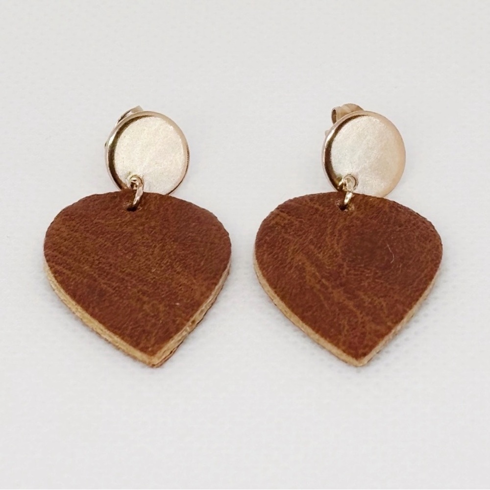 Artisan Handcrafted 10k Rose Gold Plated
Sterling Silver Faux Leather Earrings! - Picture 7 of 10